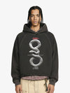 Oversized Snake Graphic Hoodie with Bold Print Design 
