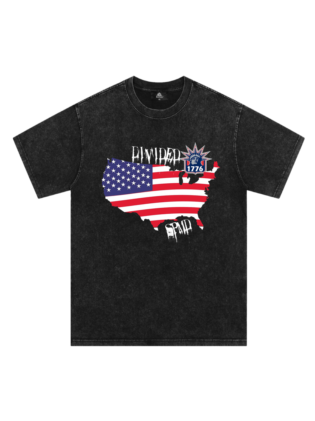 Original Creative Map Flag Print T-shirt 
