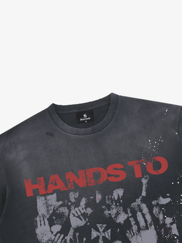 Ink Splatter Graphic Washed Tee
