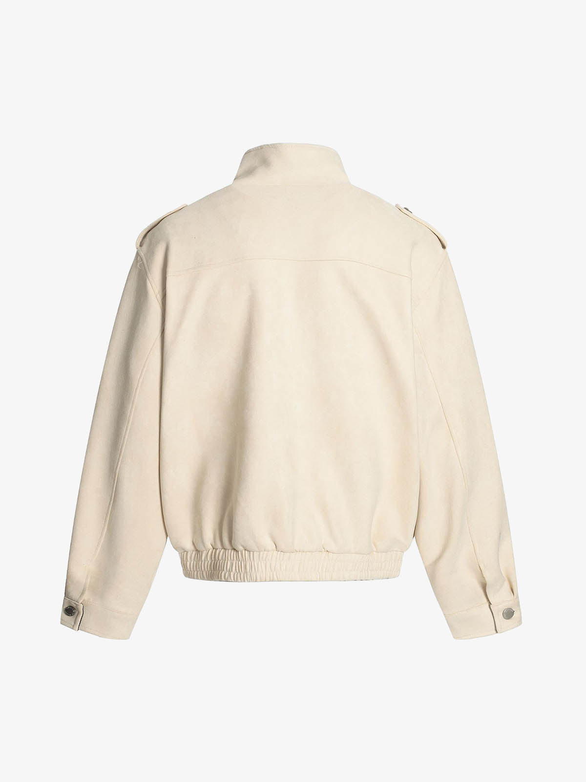 Military-Inspired Utility Shoulder Straps Zip Jacket