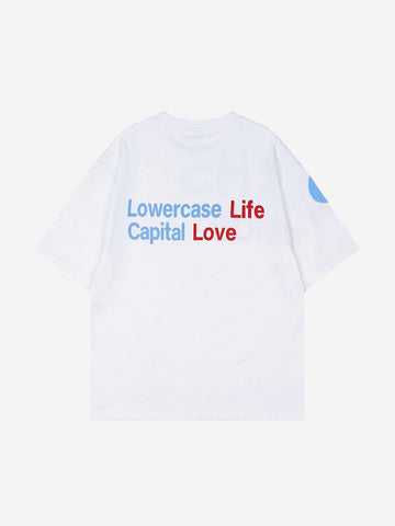 Oversized Letter Print Cotton T-Shirt