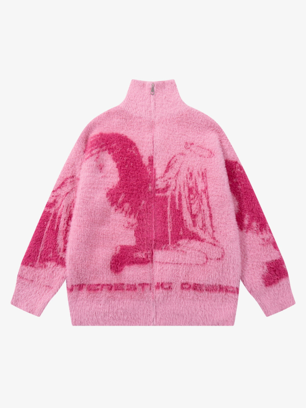 Street Subculture Angel Jacquard Cardigan Sweater 