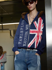 Union Jack Fur Hooded Jacket