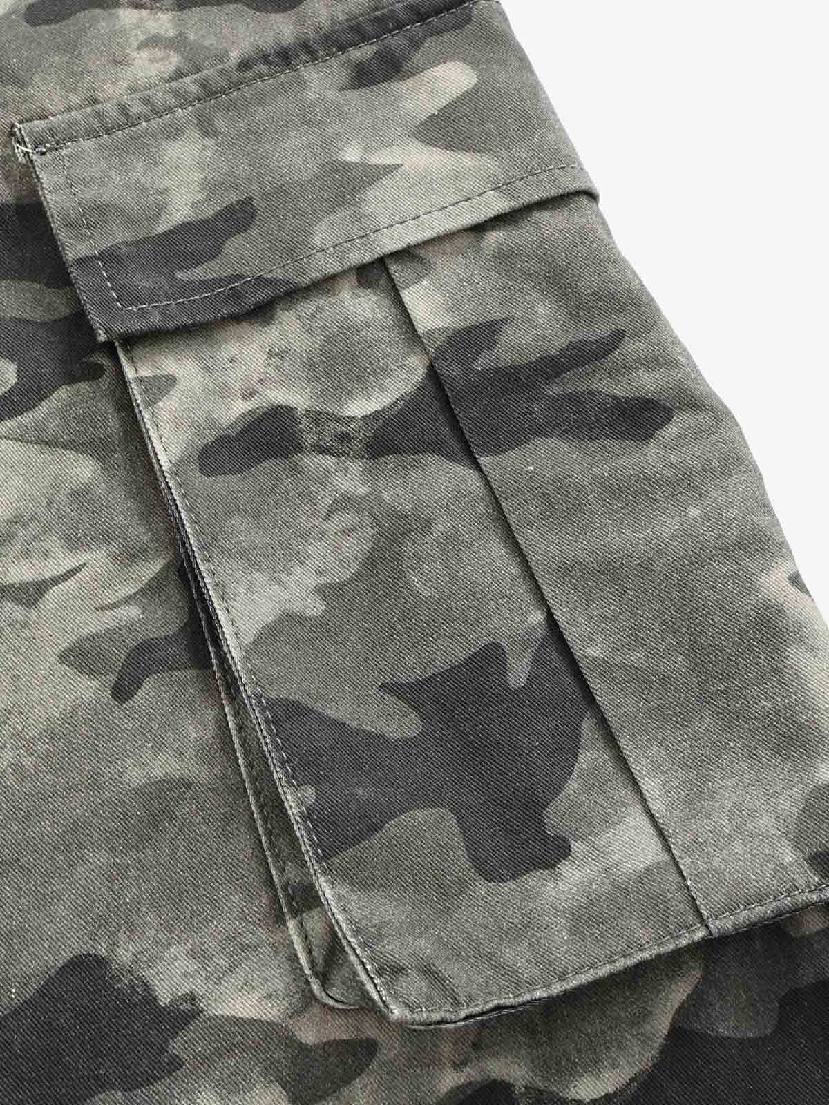 Camo Patchwork Multi-Pocket Cargo Pants