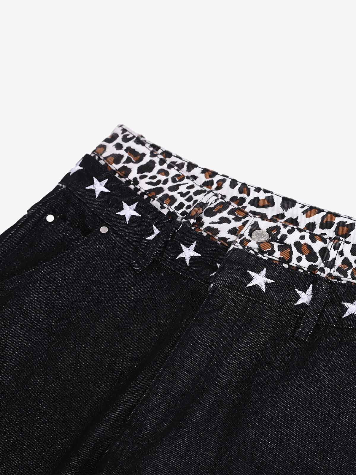 Leopard Layered Jeans