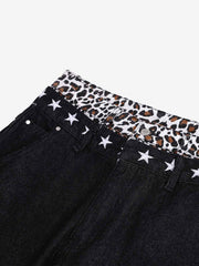 Leopard Layered Jeans