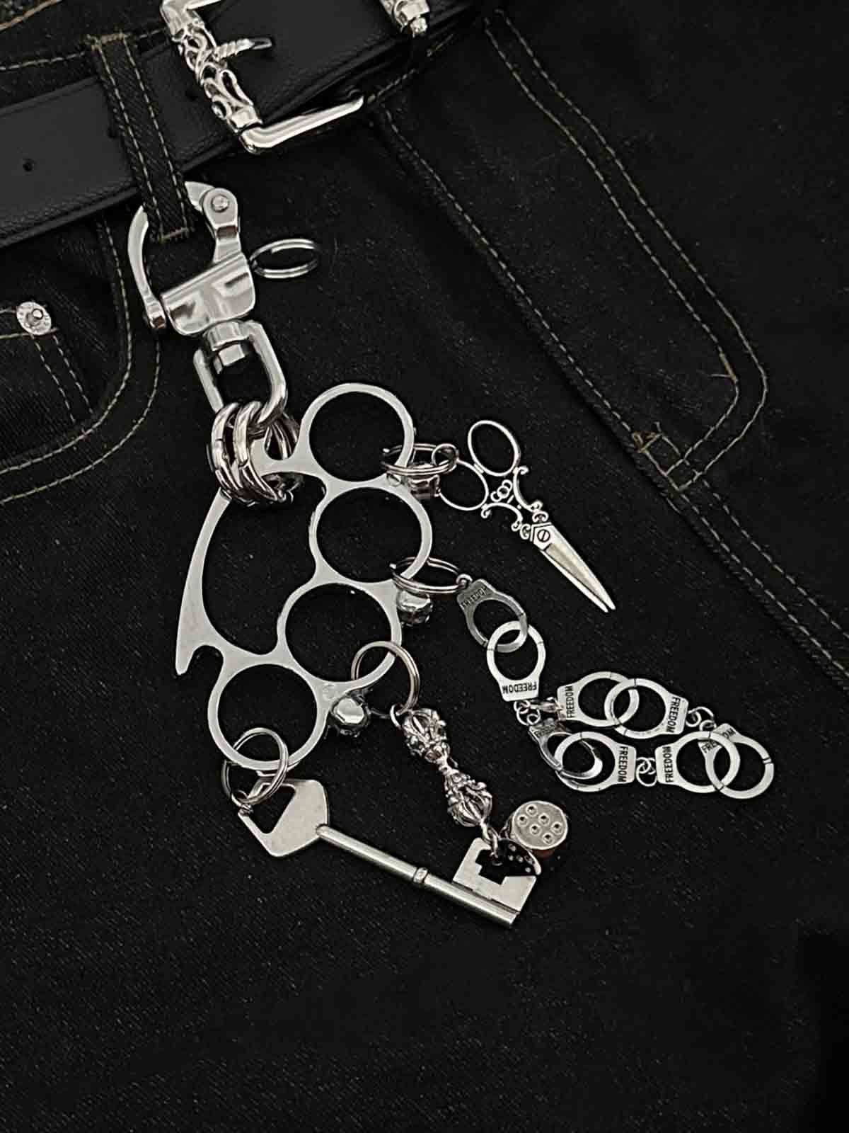 Knuckle Duster Multi-Charm Keychain 