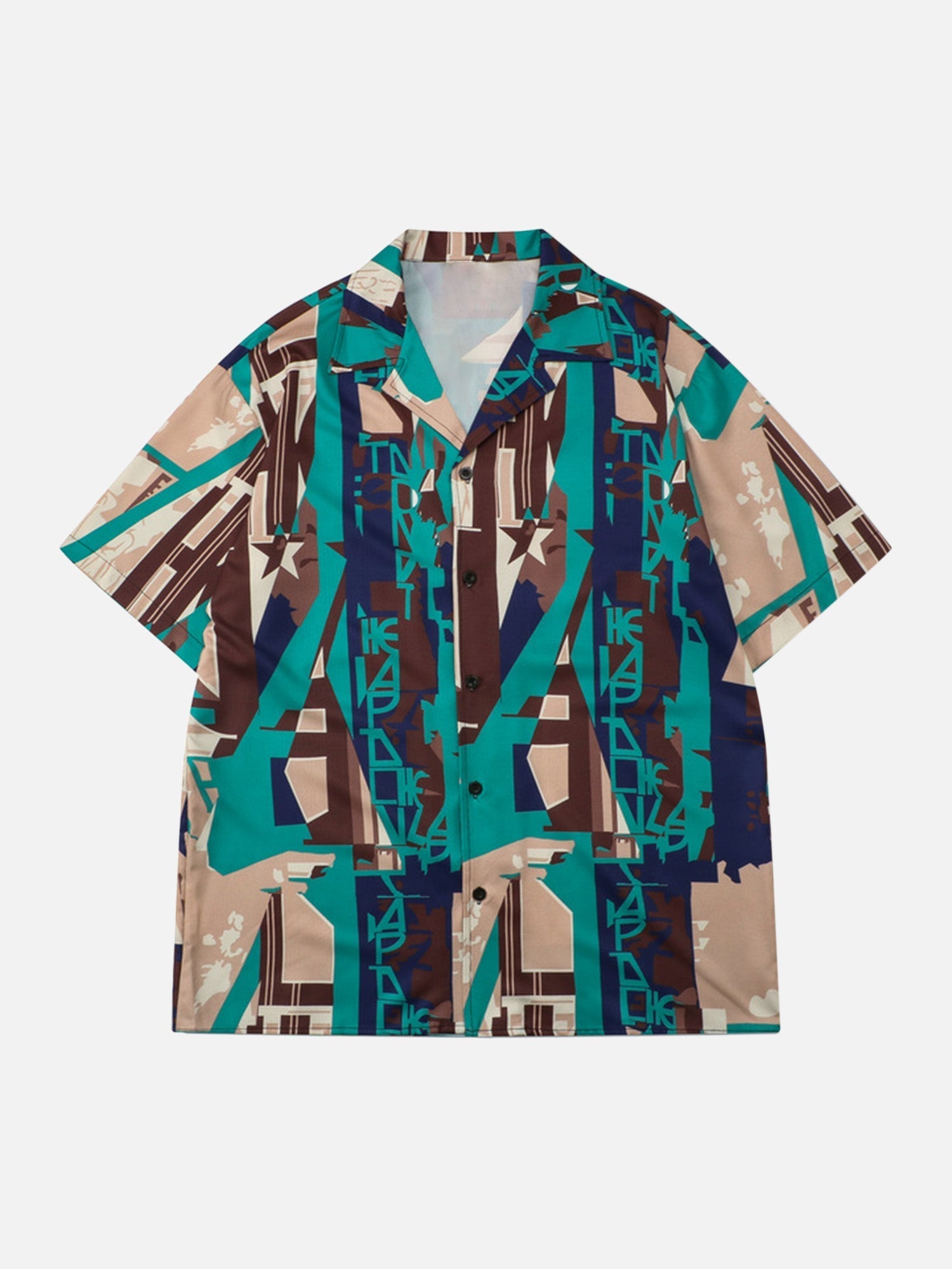 Abstract Fun All-over Printed Rap Shirts Floral Shirt Short Suit