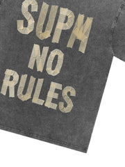 Washed Tape Collage “No Rules” T-Shirt 