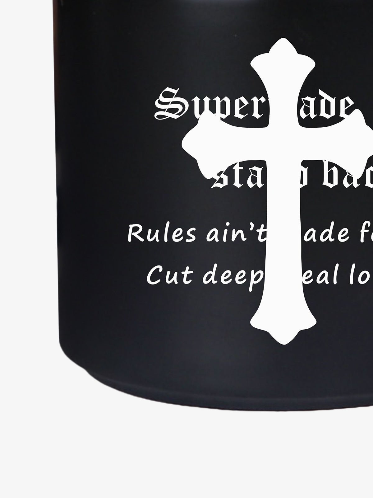 Supermade Black Gothic Cross Pattern Mug 