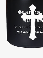Supermade Black Gothic Cross Pattern Mug 
