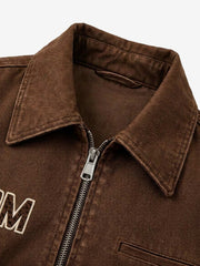 Leopard Print Panel Zip-Up Jacket