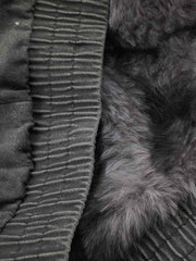 Faux-Fur Trim Washed Button-Up Coat