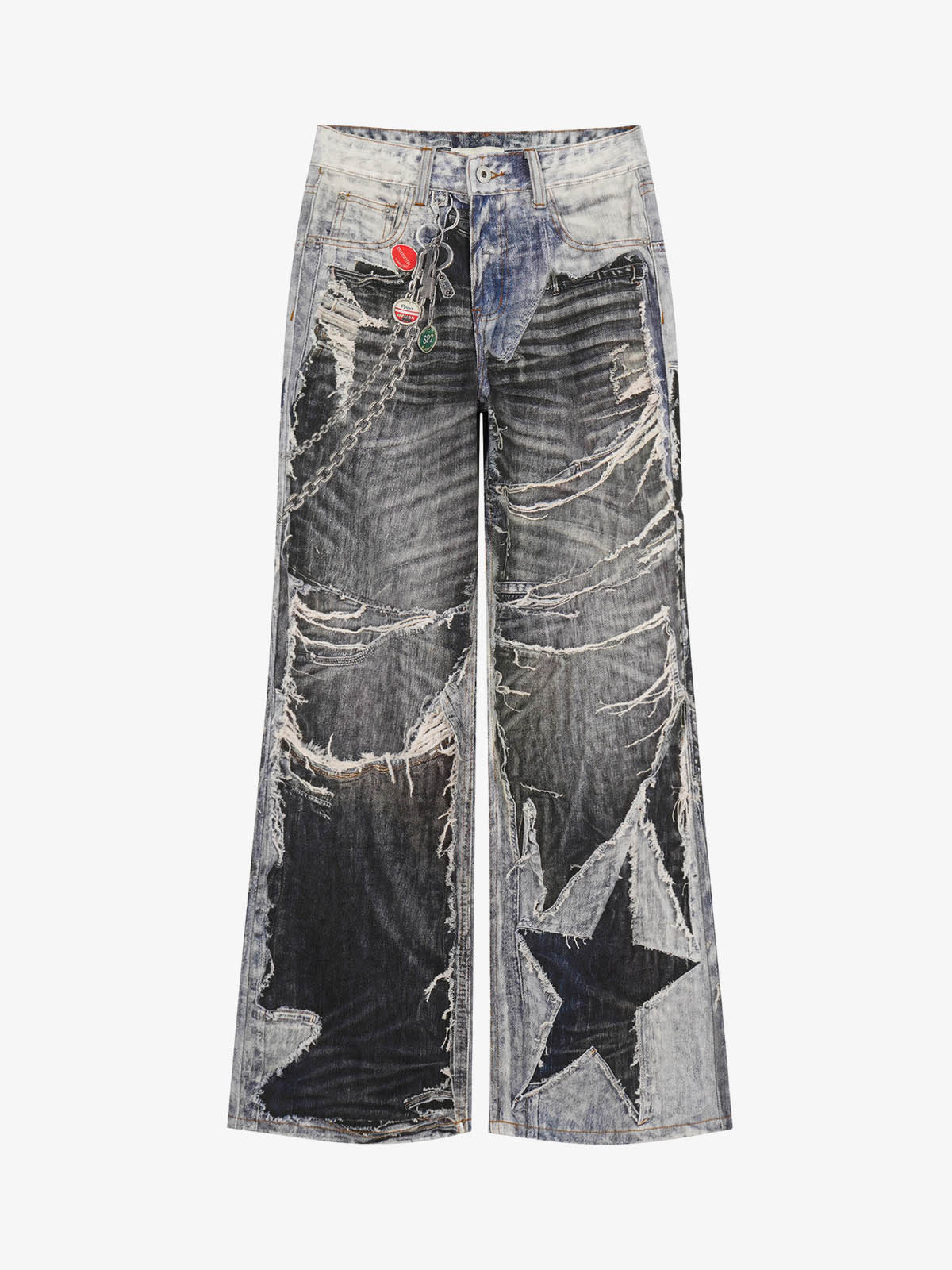 Jean baggy à jambes larges style punk