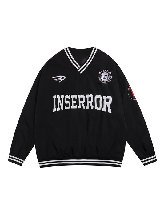 Street V-Neck Baseball-Inspired Sweatshirt 