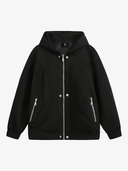 Deconstructed Loose-leaf Hooded Sweatshirt 