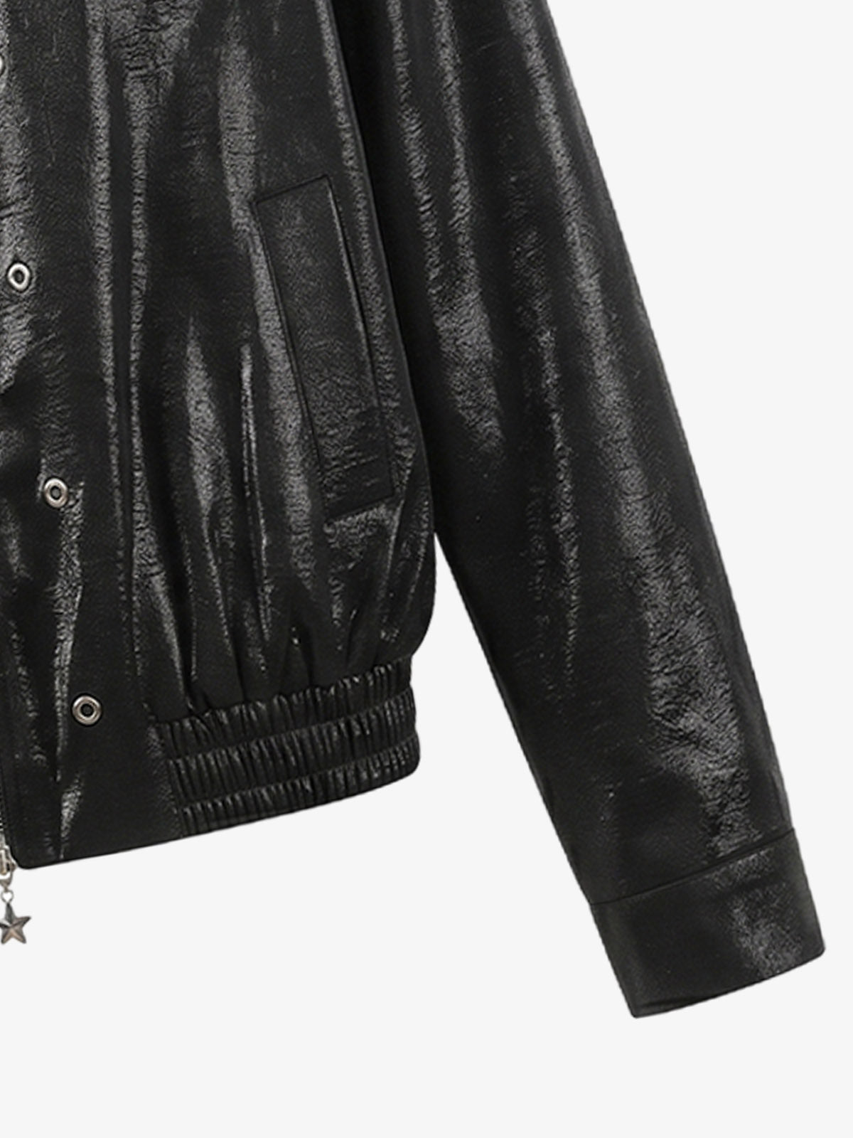 Studded Embroidered Double-Zip Cropped Biker Jacket