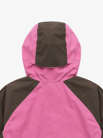 Color Block Embroidered Cropped Hooded Windbreaker
