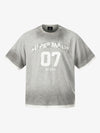 Heather Grey Oversized Cropped T-Shirt – Contrast Ribbed Cuffs & Hem