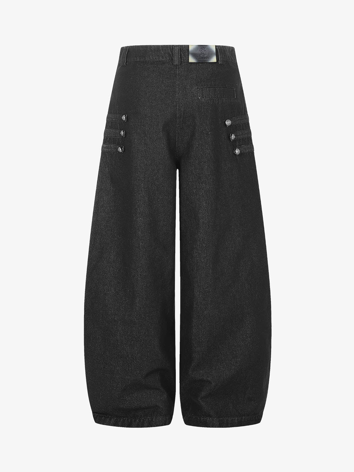 Military Napoleon Raw Denim Barrel Baggy Jeans