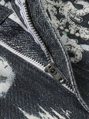 Digital 3D Graphic Distressed Denim Jeans