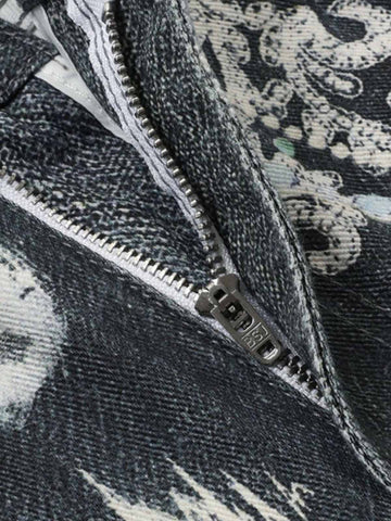 Digital 3D Graphic Distressed Denim Jeans