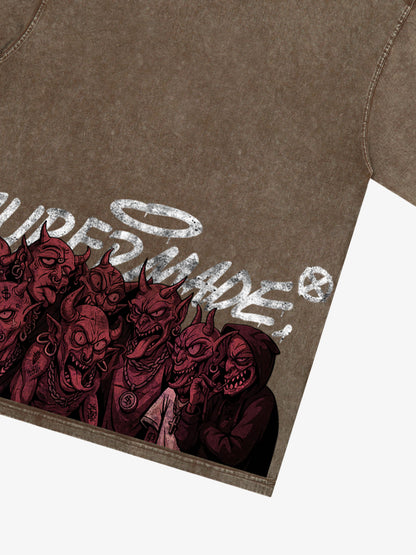 Thesupermade Dark Devil Maniac's Gothic Graffiti T-shirt 