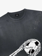 Skull Goalkeeper Splatter Graphic T-Shirt 