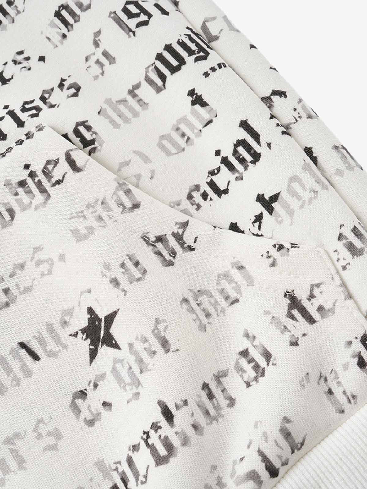 All-Over Letter Graphic Zip Sweatshirt