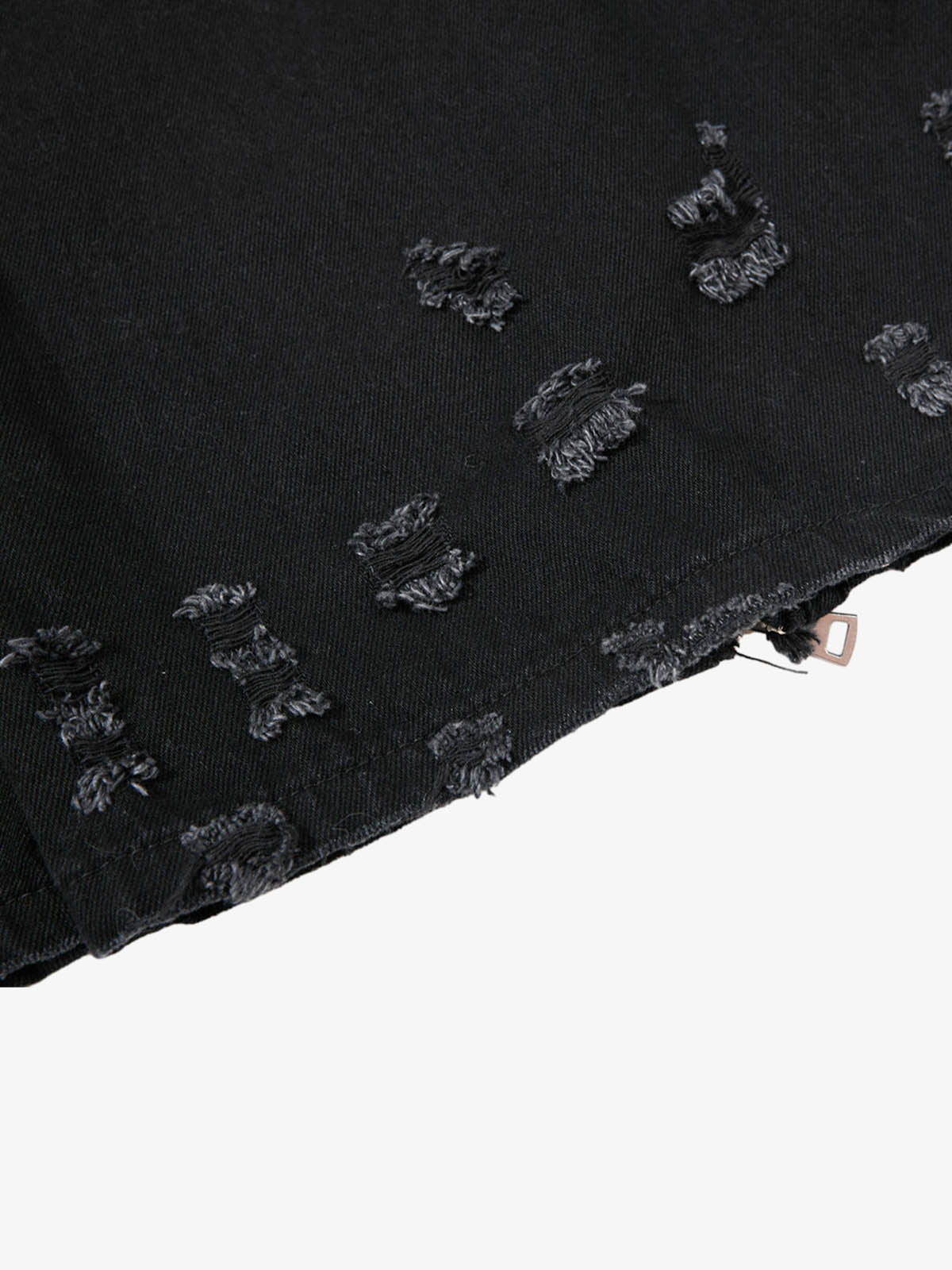 Deconstructed Zipper-Spliced Whiskered Raw-Hem Jeans