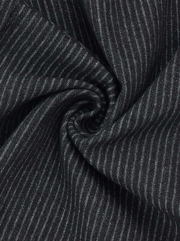 Vintage Pinstripe Pleated Wide-Leg Barrel Pants 