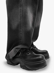 Deconstructed Faux Leather Platform Shoes