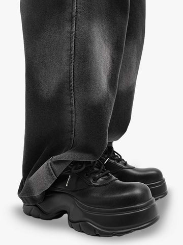 Deconstructed Faux Leather Platform Shoes