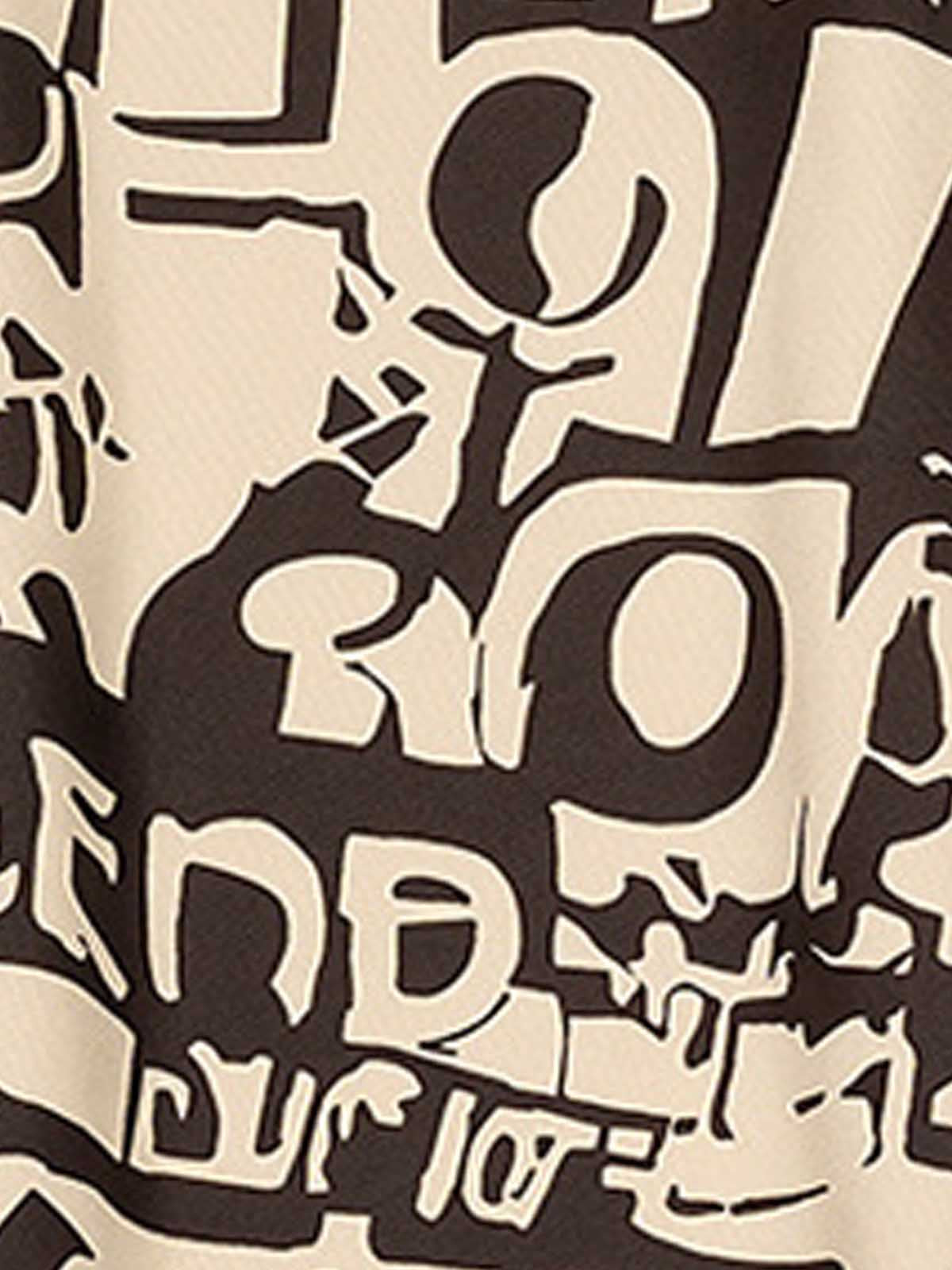 Graffiti Graphic Contrast Trim Raw Edge Sleeveless T-Shirt 