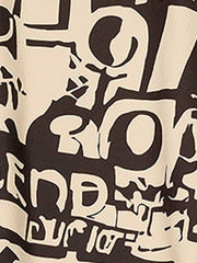 Graffiti Graphic Contrast Trim Raw Edge Sleeveless T-Shirt 