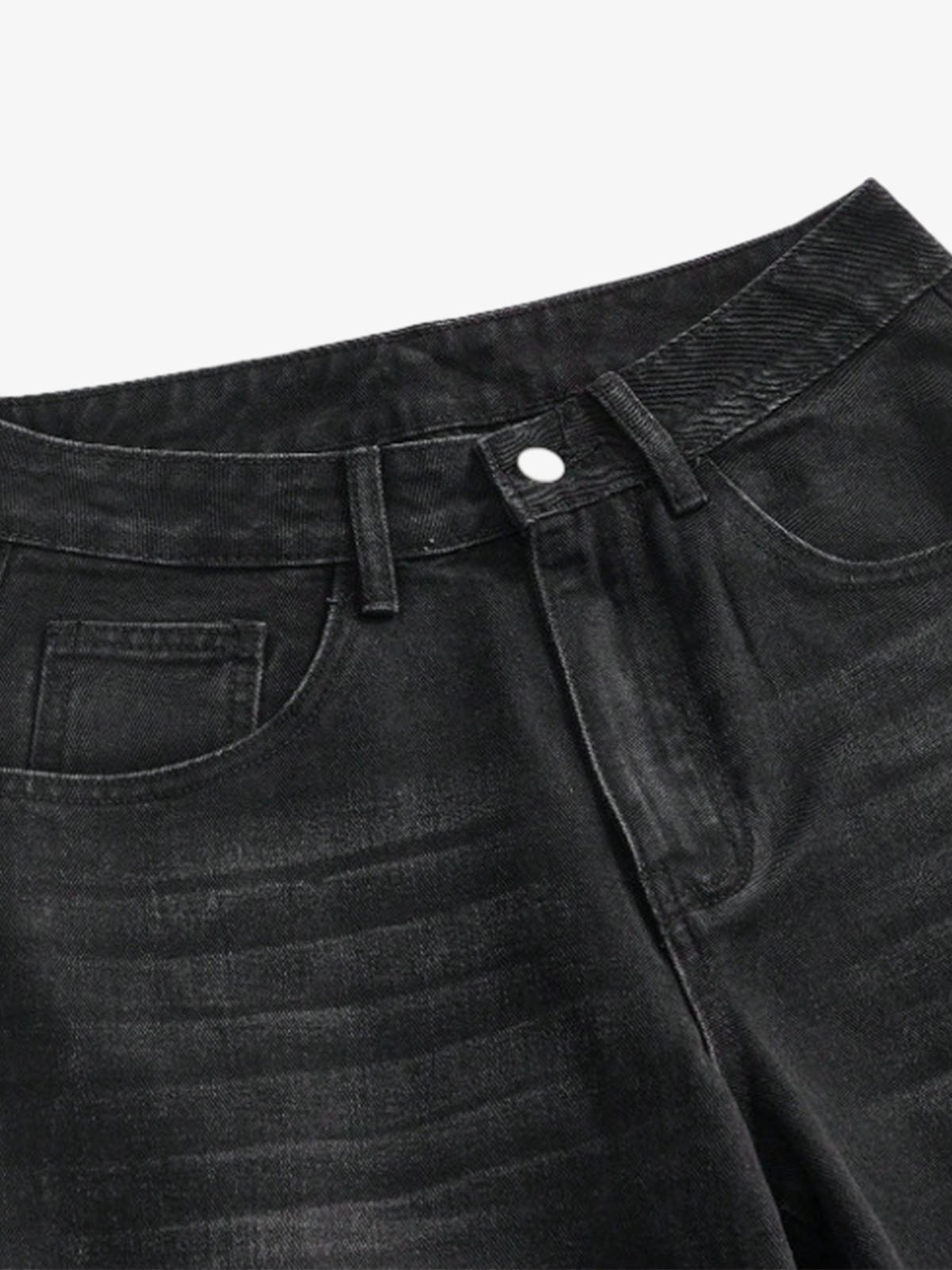Script Letter Graphic Washed Jeans