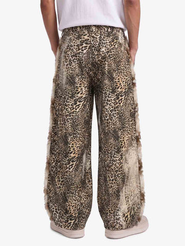 Vintage Leopard Patchwork Cargo Pants