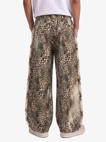 Vintage Leopard Patchwork Cargo Pants