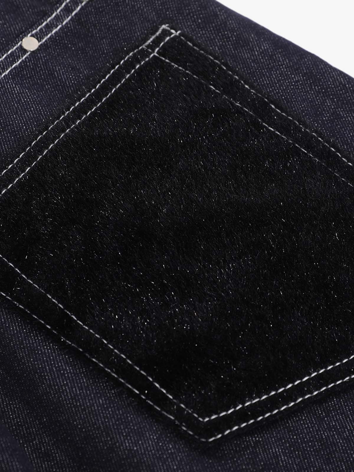 Vintage Contrast Stitch Wide Leg Denim Jorts 