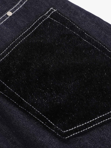 Vintage Contrast Stitch Wide Leg Denim Jorts 