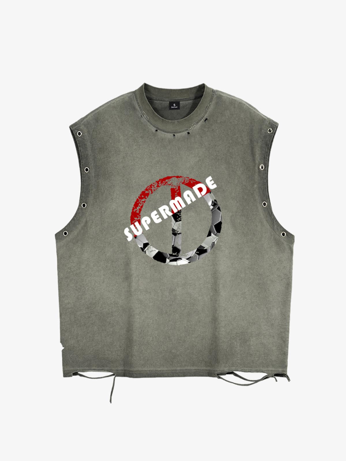 Supermade Soccer Circle Graphic Sleeveless T-Shirt 