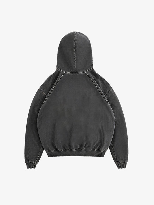 Washed Black Oversized Hoodie with Graphic Logo Print