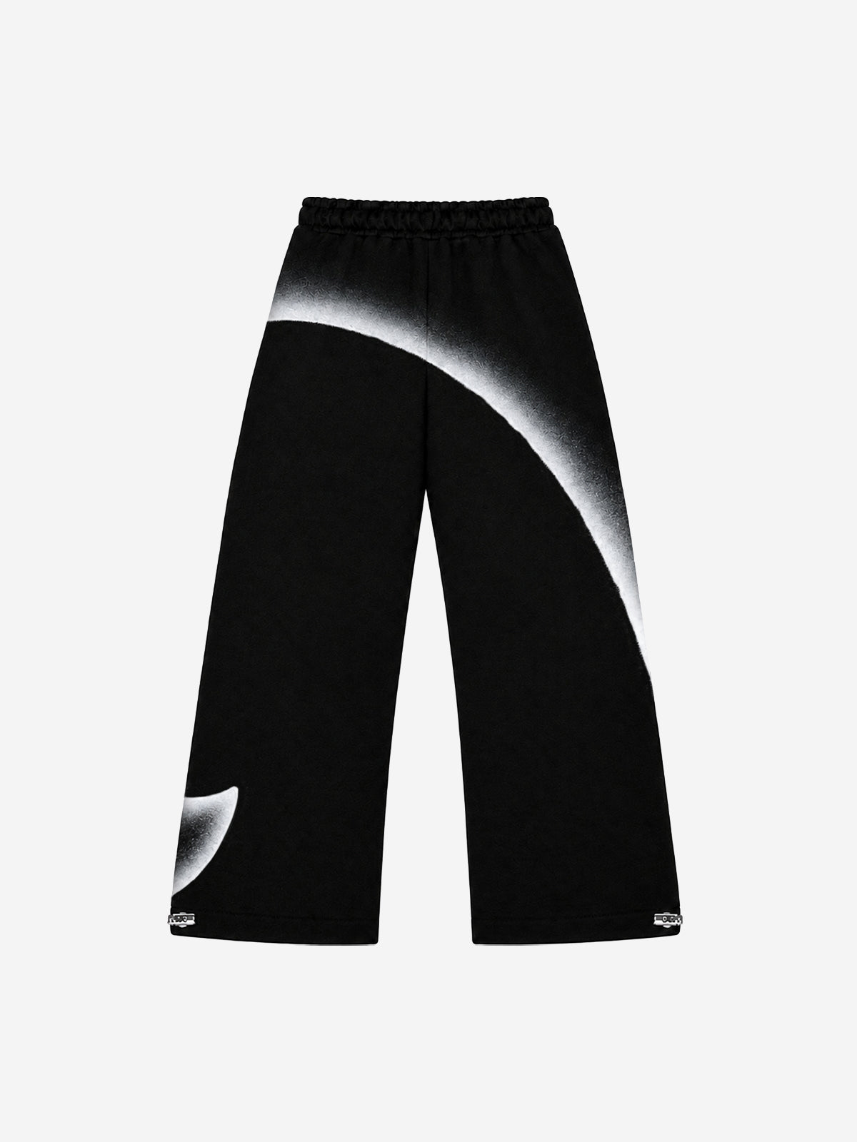 Curved Stripe Zip Hoodie & Wide-Leg Sweatpants Set