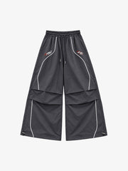 Retro Track Panel Zip-Up Jacket & Wide-Leg Track Pants Set