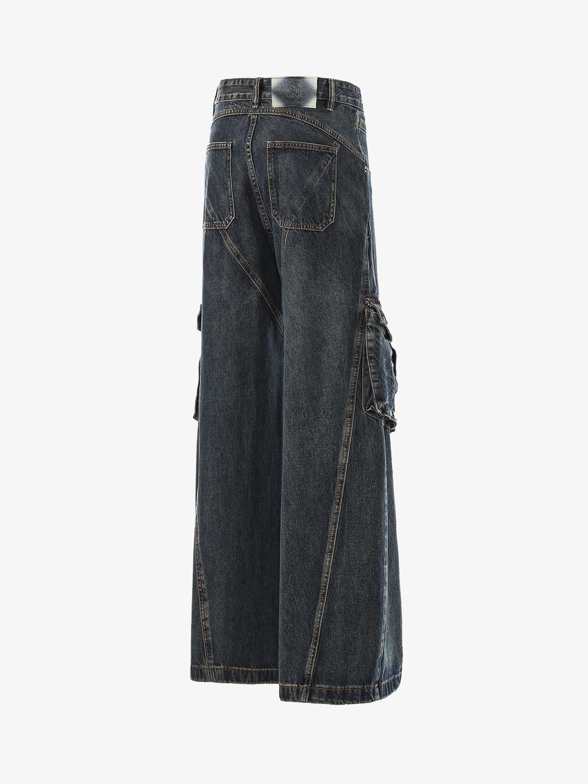 High-Waisted Wide-Leg Cargo Pants with Unique Pocket Design 