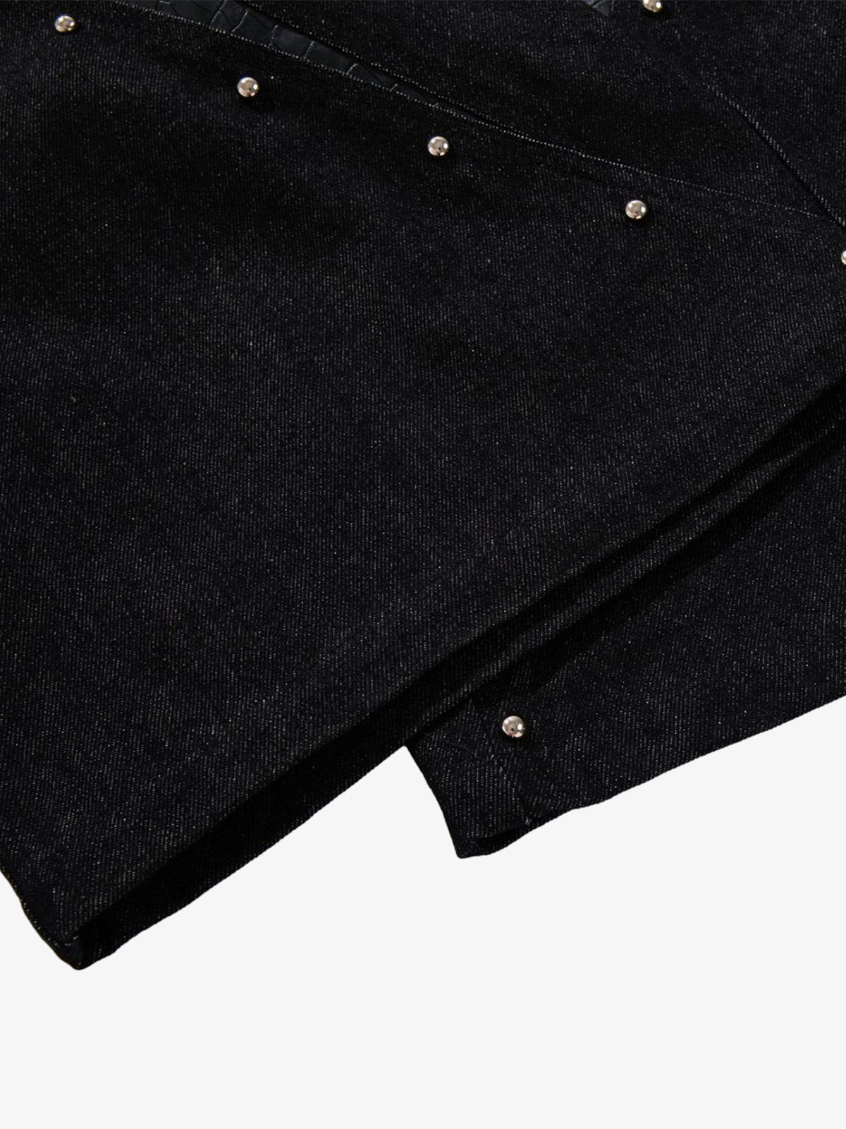 Schwarze Jeansjacke mit Krokodilprägung