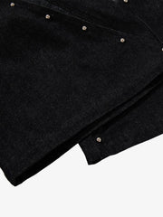 Schwarze Jeansjacke mit Krokodilprägung