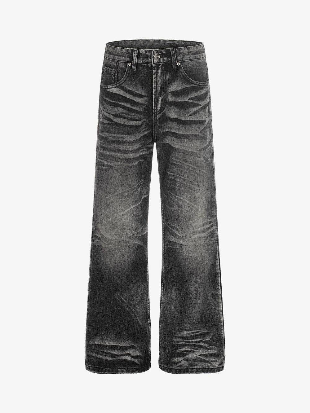 3D Whiskered Flared Jeans
