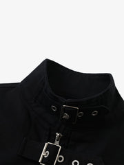 Button-Detail Techwear Work Jacket