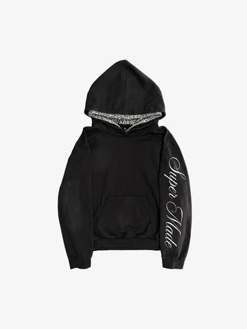Distressed Leopard Pattern Layered Boxy Hoodie